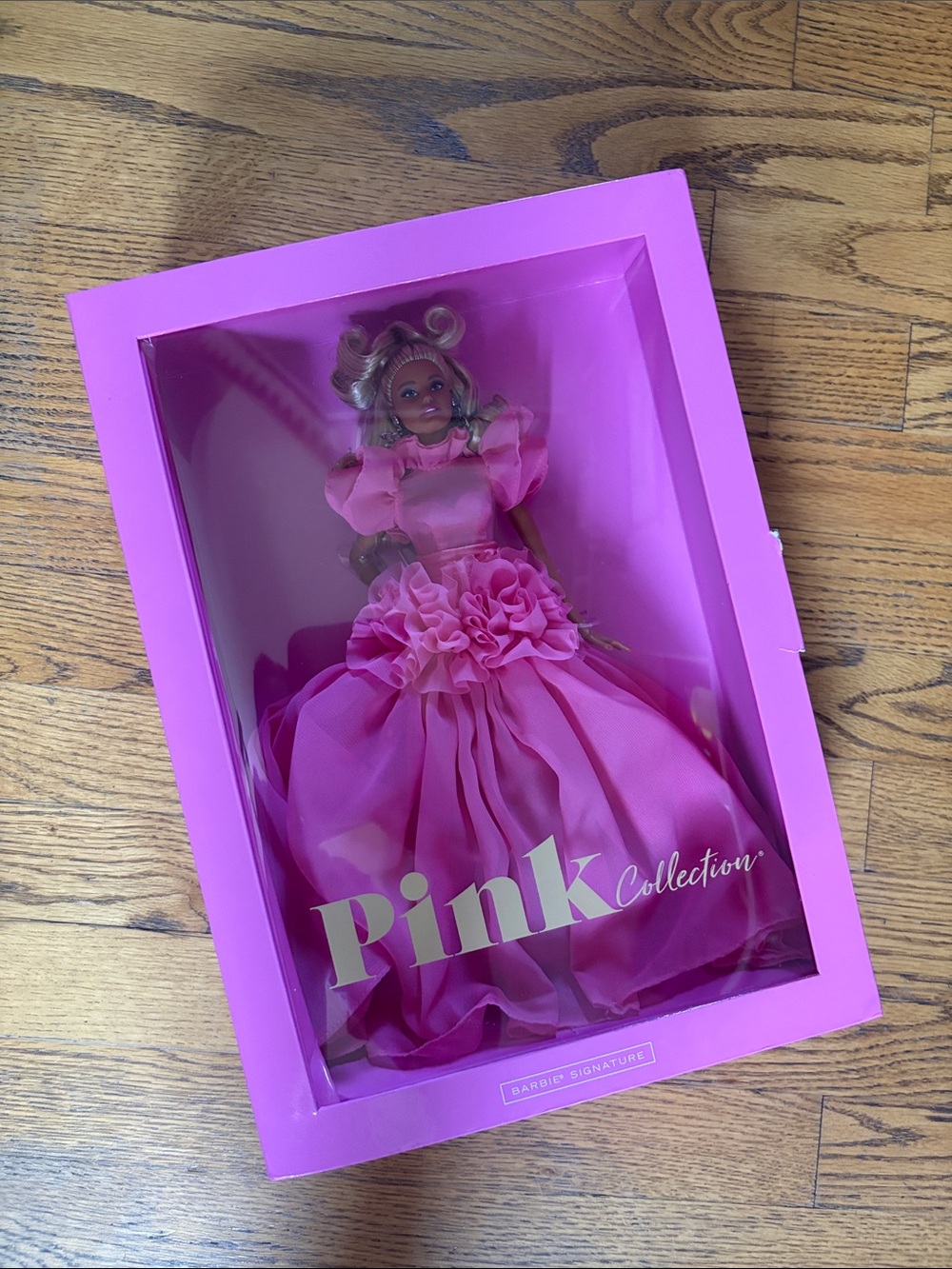NWT Barbie Signature Pink Collection Hot Pink Ruffle Ball Gown Doll